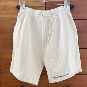 Seek Discomfort Men's Cream Sweat Shorts
